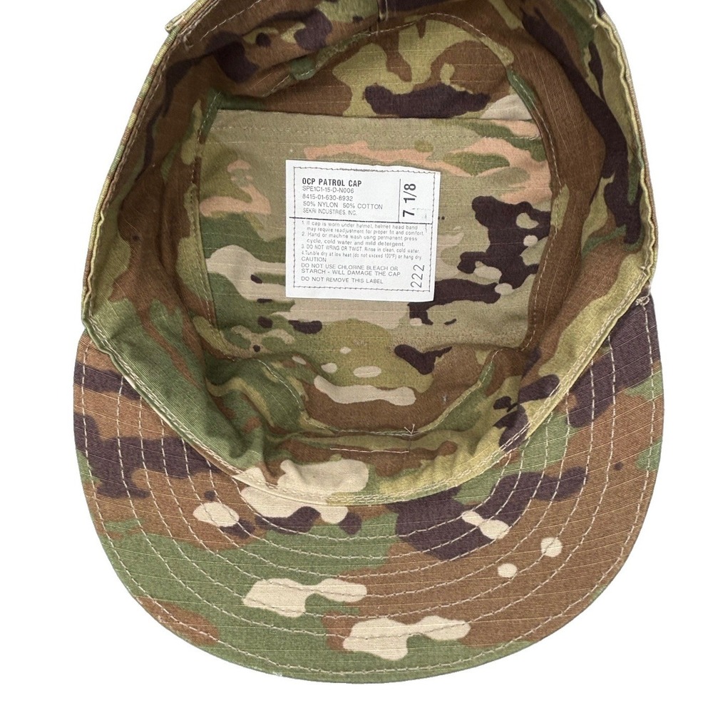 US Military OCP Patrol Cap Hat Camo Multicam Major Rank Garza Sekri 7 1/8 - Picture 11 of 12